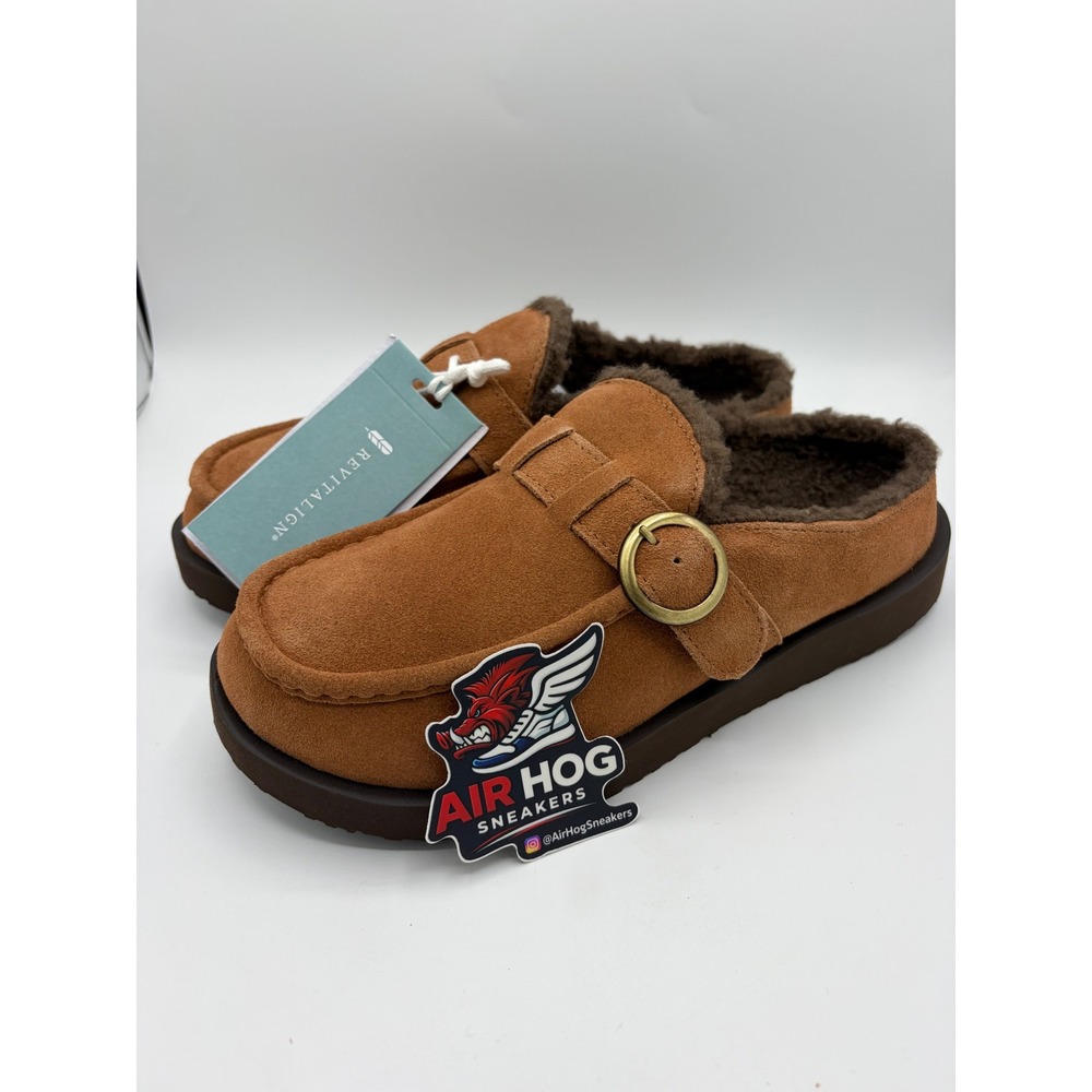 Revitalign Alpine Snug Suede Slippers Toffee Brown Clogs RV1454TOF090 Mens 9B